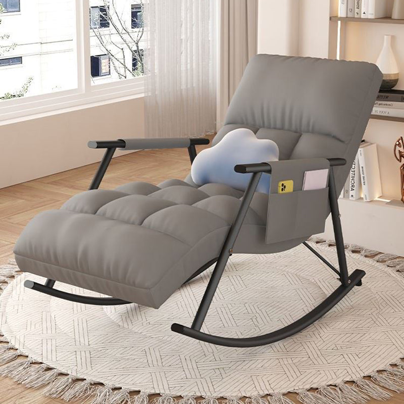 Classic Tufted Recliner Chair Pure Color Indoor Rocker Chair with Dark legs Clearhalo 'Chairs & Seating' 'furn' 'furn_rocking_chairs' 'Furniture' 'Living Room Furniture' 'Rocking Chairs' 'rocking_chairs' 6238832