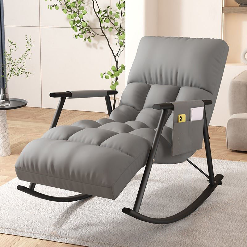 Classic Tufted Recliner Chair Pure Color Indoor Rocker Chair with Dark legs Clearhalo 'Chairs & Seating' 'furn' 'furn_rocking_chairs' 'Furniture' 'Living Room Furniture' 'Rocking Chairs' 'rocking_chairs' 6238834