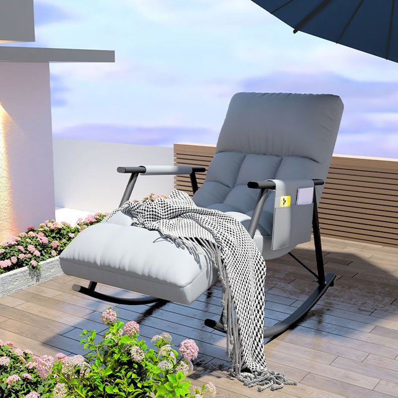 Classic Tufted Recliner Chair Pure Color Indoor Rocker Chair with Dark legs Clearhalo 'Chairs & Seating' 'furn' 'furn_rocking_chairs' 'Furniture' 'Living Room Furniture' 'Rocking Chairs' 'rocking_chairs' 6238836