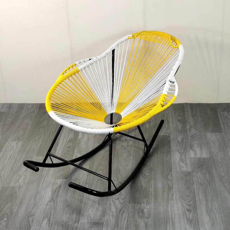 Chaise à bascule moderne Rocker résistant aux intempéries en osier en osier