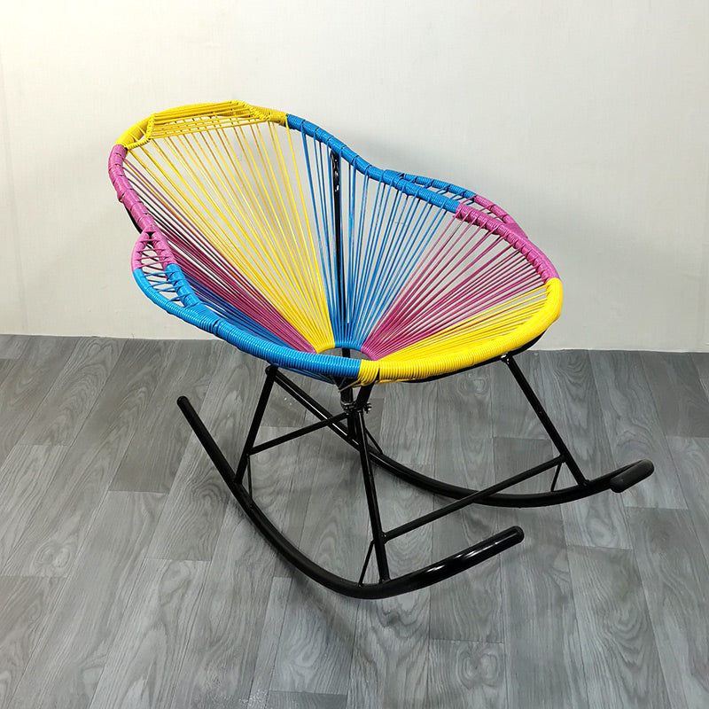 Chaise à bascule moderne Rocker résistant aux intempéries en osier en osier