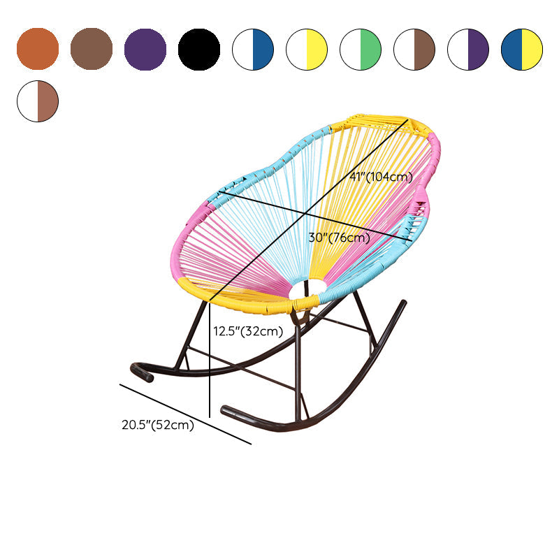 Chaise à bascule moderne Rocker résistant aux intempéries en osier en osier