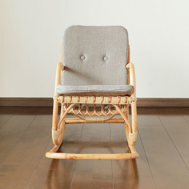 Modern Rocking Chair Wicker Removable Cushions Button-Tufted Rocker Light Grey Clearhalo 'Chairs & Seating' 'furn' 'furn_rocking_chairs' 'Furniture' 'Living Room Furniture' 'Rocking Chairs' 'rocking_chairs' 6238867