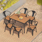 Modern Style Table Set 1/2/5/7 Pieces Dining Set for Outdoor 7 Pieces: Table, 6 Chairs Clearhalo 'Dining Room Sets' 'Dining Tables & Seating' 'dining_room_set' 'furn' 'furn_dining_room_set' 'Furniture' 'Kitchen & Dining Furniture' 6239359