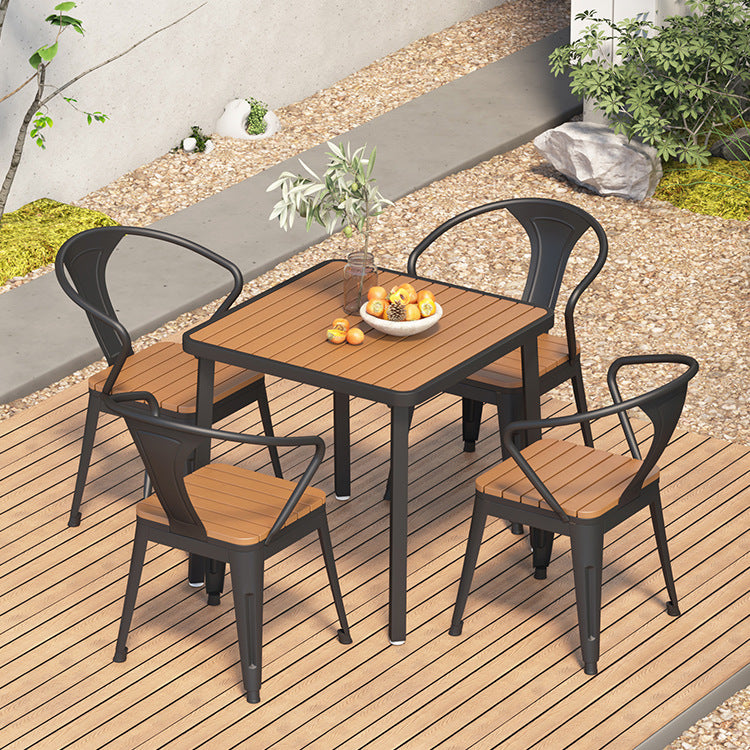 Modern Style Table Set 1/2/5/7 Pieces Dining Set for Outdoor 5 Pieces: Table, 4 Chairs Clearhalo 'Dining Room Sets' 'Dining Tables & Seating' 'dining_room_set' 'furn' 'furn_dining_room_set' 'Furniture' 'Kitchen & Dining Furniture' 6239362