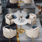 Modern Style Sintered Stone Dining Table Set White 1/2/4/5 Pieces Dining Set for Home Use 5 Pieces: Table, 4 Chairs Clearhalo 'Dining Room Sets' 'Dining Tables & Seating' 'dining_room_set' 'furn' 'furn_dining_room_set' 'Furniture' 'Kitchen & Dining Furniture' 6239377