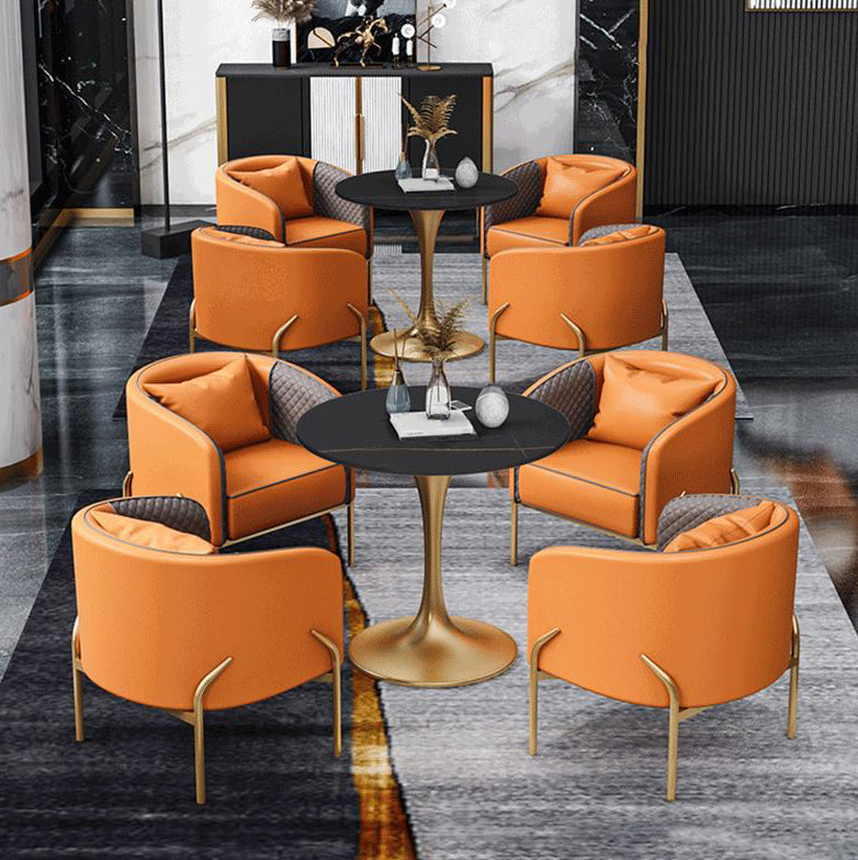 Modern Style Sintered Stone Dining Table Set White 1/2/4/5 Pieces Dining Set for Home Use Clearhalo 'Dining Room Sets' 'Dining Tables & Seating' 'dining_room_set' 'furn' 'furn_dining_room_set' 'Furniture' 'Kitchen & Dining Furniture' 6239380