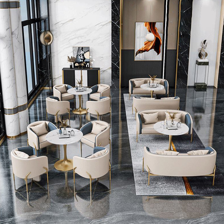 Modern Style Sintered Stone Dining Table Set White 1/2/4/5 Pieces Dining Set for Home Use Clearhalo 'Dining Room Sets' 'Dining Tables & Seating' 'dining_room_set' 'furn' 'furn_dining_room_set' 'Furniture' 'Kitchen & Dining Furniture' 6239389