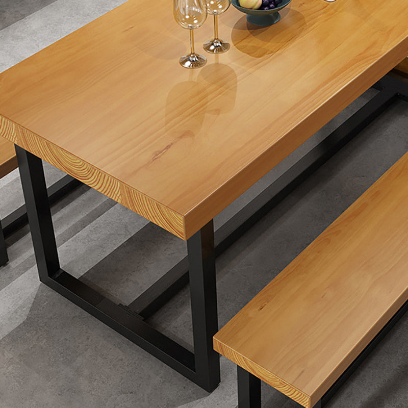INDUSTRIAL 1/3/5 Piezas Juego de comedor Rectángulo Mesa de comedor de madera de pino para café