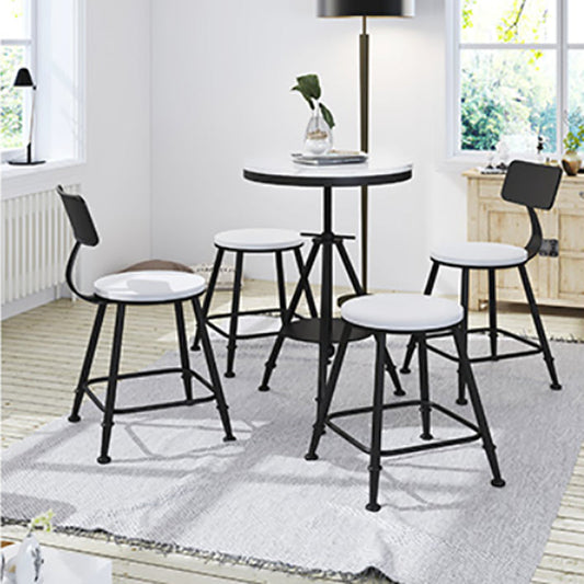 モダンな1/5ピースダイニングセットラウンドウッドダイニングテーブルダイニングルーム用セット