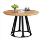 1/3/5 Pieces Modern Dining Set Solid Wood Round Table with Leather Chairs