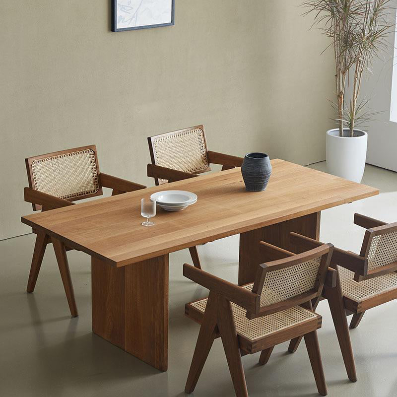 1/3/4/5 Pieces Rectangle Dining Set Solid Wood Dining Table with Wooden Chairs 5 Pieces: Table, 4 Chairs Clearhalo 'Dining Room Sets' 'Dining Tables & Seating' 'dining_room_set' 'furn' 'furn_dining_room_set' 'Furniture' 'Kitchen & Dining Furniture' 6239456