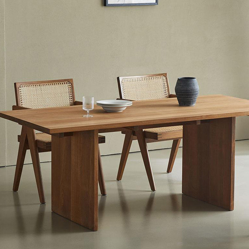 1/3/4/5 Pieces Rectangle Dining Set Solid Wood Dining Table with Wooden Chairs 3 Pieces: Table, 2 Chairs Clearhalo 'Dining Room Sets' 'Dining Tables & Seating' 'dining_room_set' 'furn' 'furn_dining_room_set' 'Furniture' 'Kitchen & Dining Furniture' 6239458