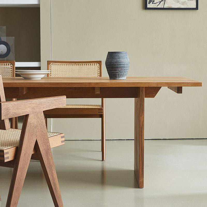 1/3/4/5 Pieces Rectangle Dining Set Solid Wood Dining Table with Wooden Chairs Clearhalo 'Dining Room Sets' 'Dining Tables & Seating' 'dining_room_set' 'furn' 'furn_dining_room_set' 'Furniture' 'Kitchen & Dining Furniture' 6239462