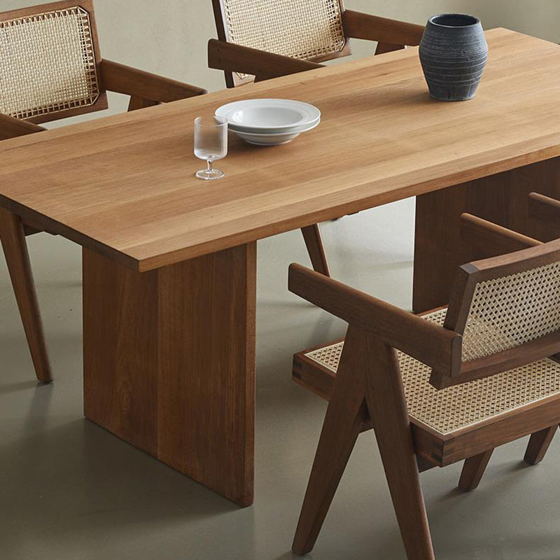 1/3/4/5 pièces Rectangle Ensemble de restauration Table à manger en bois massif avec chaises en bois