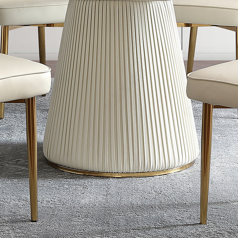 1/4/5/7 Pieces Extendable Round Dining Set Modern Sintered Stone Top Dining Table Set