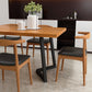 Juego de comedor rectangular de 1/2/5/7 piezas, mesa de comedor de madera maciza con sillas de cuero