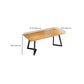 Juego de comedor rectangular de 1/2/5/7 piezas, mesa de comedor de madera maciza con sillas de cuero