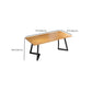 Juego de comedor rectangular de 1/2/5/7 piezas, mesa de comedor de madera maciza con sillas de cuero