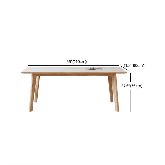 1/3/4/5ピース長方形のダイニングセット焼結ストーントップダイニングテーブルと木製ベース