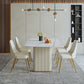 1/4/6/7/9-delige rechthoekige eetset Eettafel met gesinterd stenen blad en leren stoelen