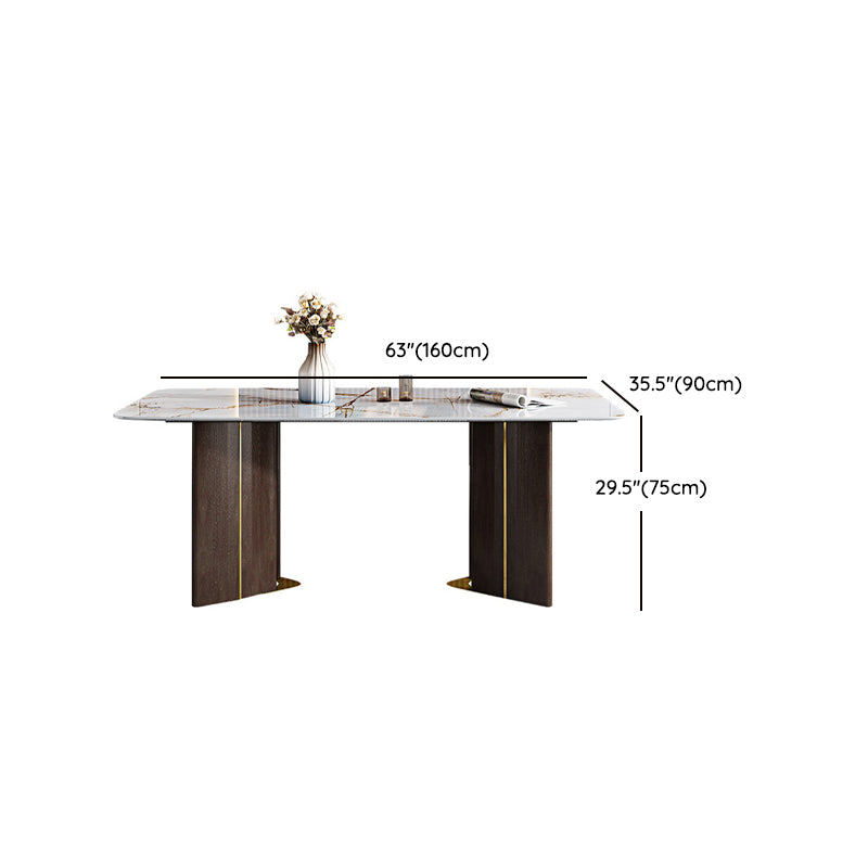 Juego de comedor rectangular de 1/4/5/6/7 piezas, mesa de comedor con tapa de piedra sinterizada y sillas de cuero