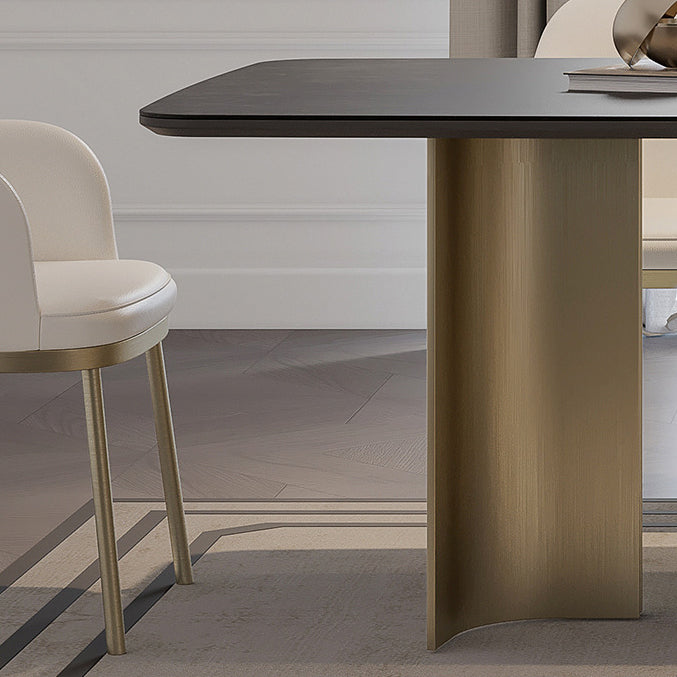 1/4/5/7 Pieces Designer Style Rectangle Dining Set Sintered Stone Top Dinette Table Set Clearhalo 'Dining Room Sets' 'Dining Tables & Seating' 'dining_room_set' 'furn' 'furn_dining_room_set' 'Furniture' 'Kitchen & Dining Furniture' 6239561