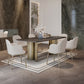 1/4/5/7 Pieces Designer Style Rectangle Dining Set Sintered Stone Top Dinette Table Set Clearhalo 'Dining Room Sets' 'Dining Tables & Seating' 'dining_room_set' 'furn' 'furn_dining_room_set' 'Furniture' 'Kitchen & Dining Furniture' 6239565