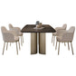 1/4/5/7 Pieces Designer Style Rectangle Dining Set Sintered Stone Top Dinette Table Set Clearhalo 'Dining Room Sets' 'Dining Tables & Seating' 'dining_room_set' 'furn' 'furn_dining_room_set' 'Furniture' 'Kitchen & Dining Furniture' 6239566