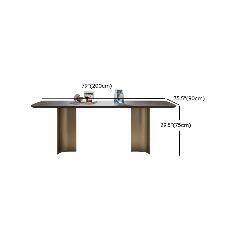 1/4/5/7 Pieces Designer Style Rectangle Dining Set Sintered Stone Top Dinette Table Set Clearhalo 'Dining Room Sets' 'Dining Tables & Seating' 'dining_room_set' 'furn' 'furn_dining_room_set' 'Furniture' 'Kitchen & Dining Furniture' 6239571