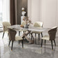 Nordic 1/4/5/6-teiliges rechteckiges Esszimmer-Set mit Esstisch-Set mit gesinterter Steinplatte