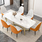 Ensemble de salle à manger rectangulaire luxueux, ensemble de Table de dinette en pierre frittée, 1/4/5/7 pièces