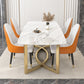 Ensemble de salle à manger rectangulaire luxueux, ensemble de Table de dinette en pierre frittée, 1/4/5/7 pièces