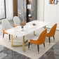 Ensemble de salle à manger rectangulaire luxueux, ensemble de Table de dinette en pierre frittée, 1/4/5/7 pièces