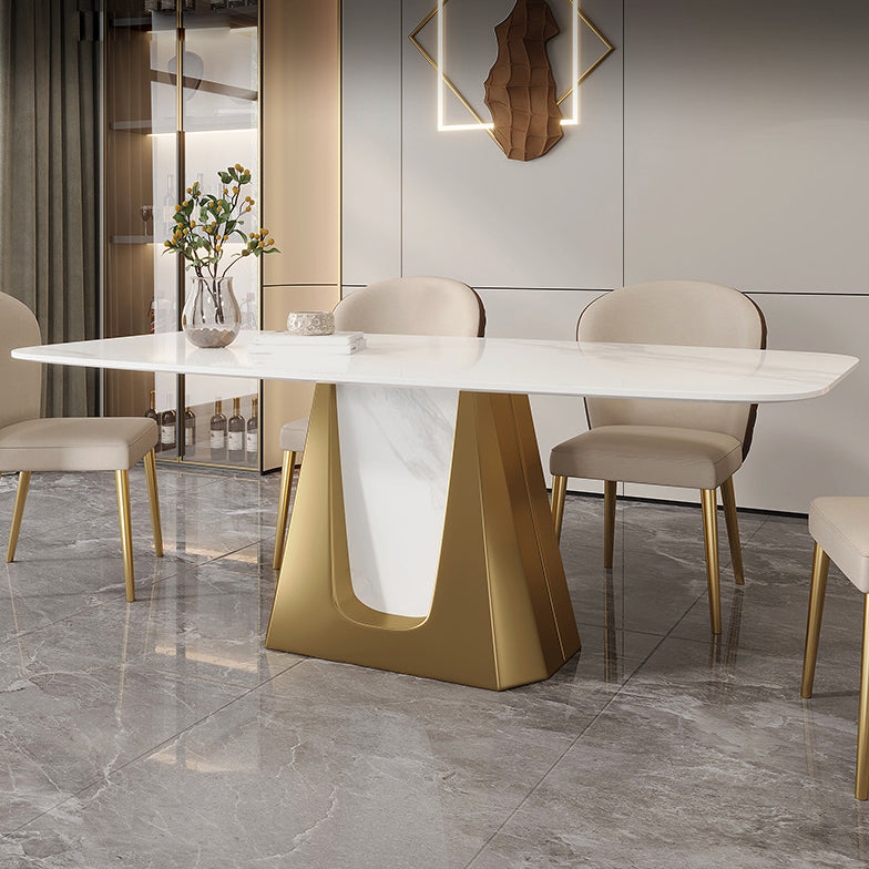 1/3/4/5/7 Pieces Luxurious Rectangle Dining Set Sintered Stone Top Dinette Table Set Clearhalo 'Dining Room Sets' 'Dining Tables & Seating' 'dining_room_set' 'furn' 'furn_dining_room_set' 'Furniture' 'Kitchen & Dining Furniture' 6239623