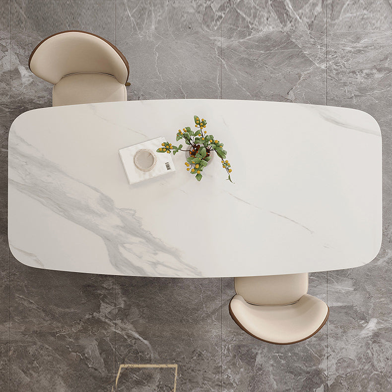 1/3/4/5/7 Pieces Luxurious Rectangle Dining Set Sintered Stone Top Dinette Table Set 3 Pieces: Table, 2 Chairs Clearhalo 'Dining Room Sets' 'Dining Tables & Seating' 'dining_room_set' 'furn' 'furn_dining_room_set' 'Furniture' 'Kitchen & Dining Furniture' 6239624