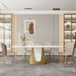 1/3/4/5/7 Pieces Luxurious Rectangle Dining Set Sintered Stone Top Dinette Table Set 5 Pieces: Table, 4 Chairs Clearhalo 'Dining Room Sets' 'Dining Tables & Seating' 'dining_room_set' 'furn' 'furn_dining_room_set' 'Furniture' 'Kitchen & Dining Furniture' 6239628