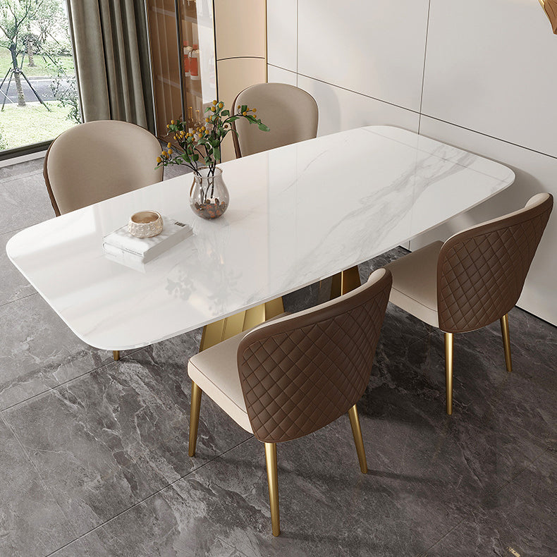 1/3/4/5/7 Pieces Luxurious Rectangle Dining Set Sintered Stone Top Dinette Table Set Clearhalo 'Dining Room Sets' 'Dining Tables & Seating' 'dining_room_set' 'furn' 'furn_dining_room_set' 'Furniture' 'Kitchen & Dining Furniture' 6239634