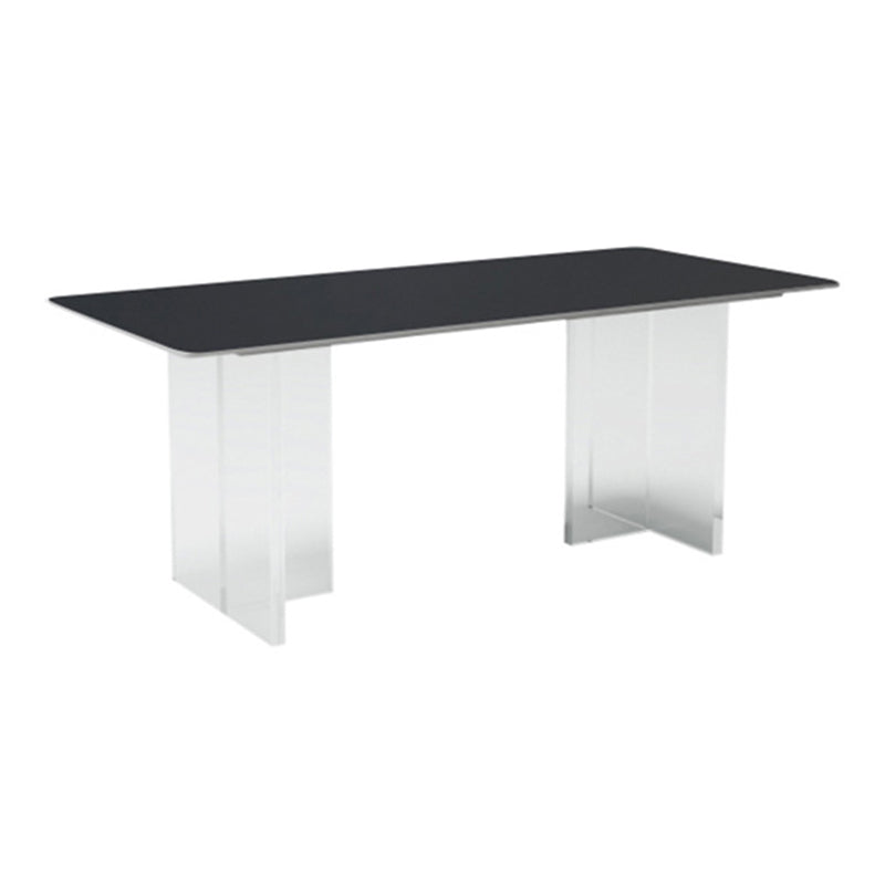 Sintered Stone Top Table Set 1/4/5/6 Pieces Designer Style Rectangle Dining Set Black 71"L x 31"W Clearhalo 'Dining Room Sets' 'Dining Tables & Seating' 'dining_room_set' 'furn' 'furn_dining_room_set' 'Furniture' 'Kitchen & Dining Furniture' 6239646