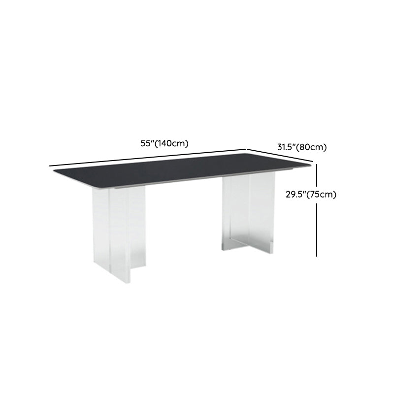 Sintered Stone Top Table Set 1/4/5/6 Pieces Designer Style Rectangle Dining Set Clearhalo 'Dining Room Sets' 'Dining Tables & Seating' 'dining_room_set' 'furn' 'furn_dining_room_set' 'Furniture' 'Kitchen & Dining Furniture' 6239655