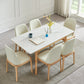 Set da pranzo rettangolare allungabile da 1/2/5/6/7 pezzi Set da tavolo in legno con piano in pietra sinterizzata