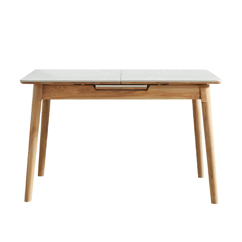 Set da pranzo rettangolare allungabile da 1/2/5/6/7 pezzi Set da tavolo in legno con piano in pietra sinterizzata