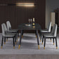 Designer Style Rectangle Dining Set 1/2/5/7 Pieces Sintered Stone Top Wooden Table Set 5 Pieces: Table, 4 Chairs Clearhalo 'Dining Room Sets' 'Dining Tables & Seating' 'dining_room_set' 'furn' 'furn_dining_room_set' 'Furniture' 'Kitchen & Dining Furniture' 6239692