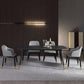 Designer Style Rectangle Dining Set 1/2/5/7 Pieces Sintered Stone Top Wooden Table Set Clearhalo 'Dining Room Sets' 'Dining Tables & Seating' 'dining_room_set' 'furn' 'furn_dining_room_set' 'Furniture' 'Kitchen & Dining Furniture' 6239695