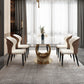 Luxuriöses rechteckiges Esszimmer-Set, 1/4/5/6/7-teilig, Tischset mit gesinterter Steinplatte