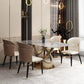 Luxuriöses rechteckiges Esszimmer-Set, 1/4/5/6/7-teilig, Tischset mit gesinterter Steinplatte
