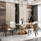Luxuriöses rechteckiges Esszimmer-Set, 1/4/5/6/7-teilig, Tischset mit gesinterter Steinplatte