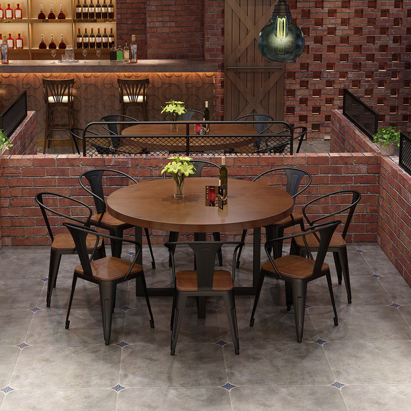 1/2/4/9 Pieces Modern Dining Set Solid Wood Round Table with Wooden Chairs Clearhalo 'Dining Room Sets' 'Dining Tables & Seating' 'dining_room_set' 'furn' 'furn_dining_room_set' 'Furniture' 'Kitchen & Dining Furniture' 6239745