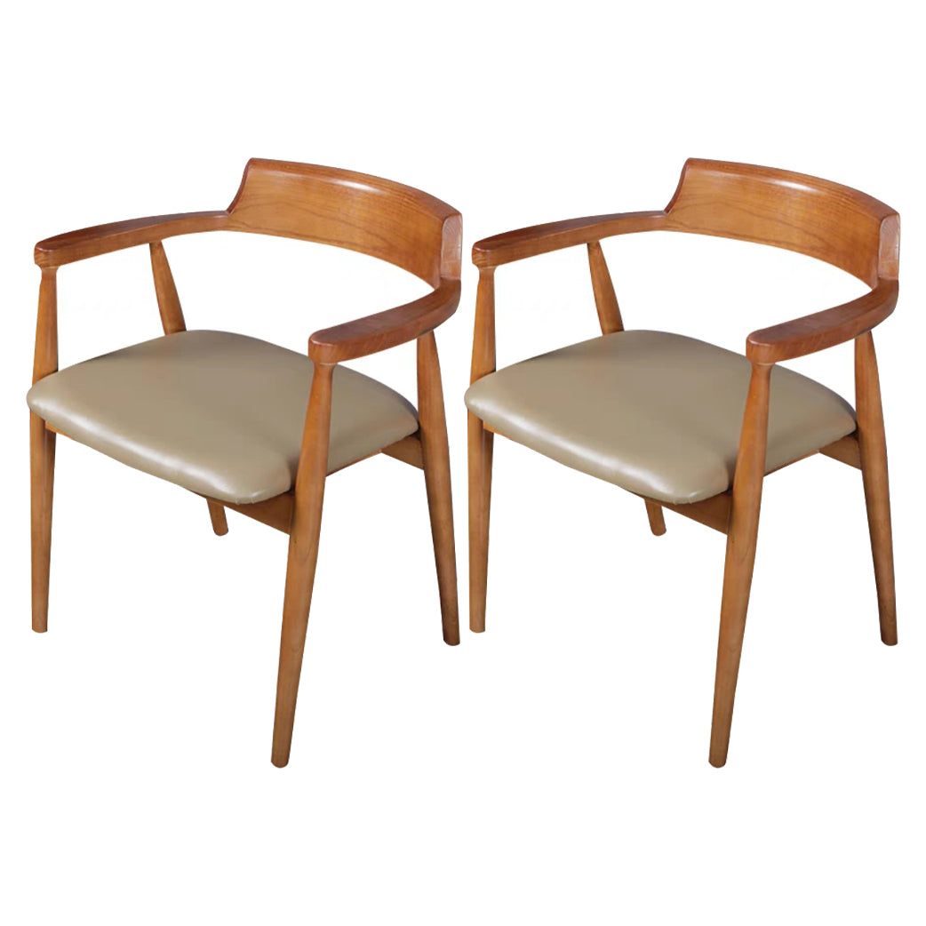 1/2/4/9 Pieces Modern Dining Set Solid Wood Round Table with Wooden Chairs 2 Grey Chairs Clearhalo 'Dining Room Sets' 'Dining Tables & Seating' 'dining_room_set' 'furn' 'furn_dining_room_set' 'Furniture' 'Kitchen & Dining Furniture' 6239749