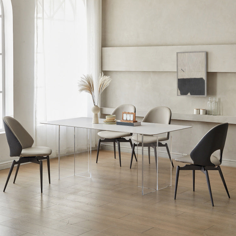 1/4/5 Pieces Modern Rectangle Dining Set Sintered Stone Top Dinette Table Set 5 Pieces: Table, 4 Chairs Clearhalo 'Dining Room Sets' 'Dining Tables & Seating' 'dining_room_set' 'furn' 'furn_dining_room_set' 'Furniture' 'Kitchen & Dining Furniture' 6239768